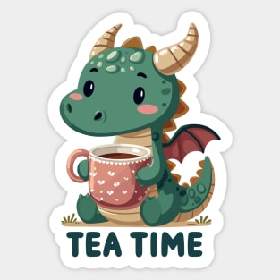 Tea Time: Dragon's Delightful Brew Sticker